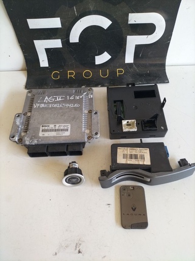 [KIT0023] Kit de arranque Renault Laguna 2 1.6 16V gasolina ECU Bosch Referencia : 0281010556 referencia original : 8200153946 UCH Referencia original : 8200190268